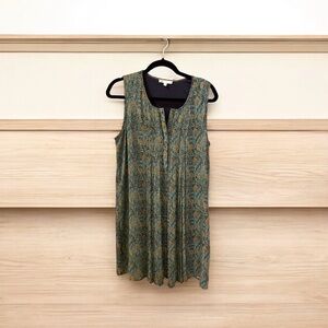 DR2 Dress, Size M, Green & Orange Floral Print, Pleats in the Front, Swi…